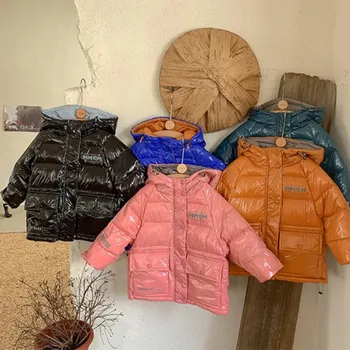 Băieți și fete de iarnă de Trei dovada tesatura cald cu gluga rață jos jacheta copii pentru copii de moda luminoase uza
