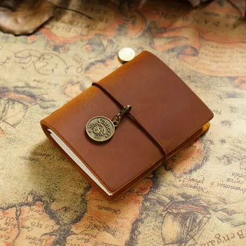 Retro Mini Traveler ' s Notebook Planificator Piele naturala Caiete de Jurnal Handmade Vintage Jurnal Schite Planificator de Papetărie