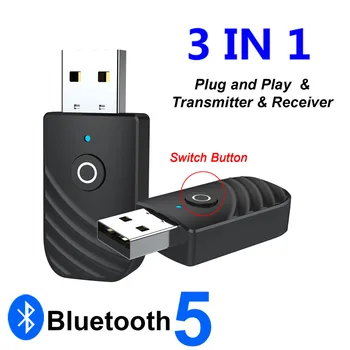 3 IN 1 Wireless Adaptor Bluetooth Transmițător Receptor 3.5 mm AUX USB Dongle Adaptor Audio Pentru Masina de Apel Hands Free Muzica Difuzor