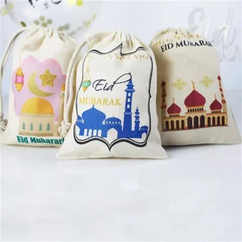 12 moschee eid Mubarak prezent cadou Trata pungile Al Adha Islamice Musulmane Ramadan Kareem Iftar decor Petrecere copil fată băiat Saci