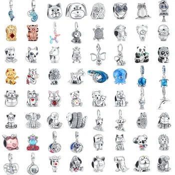 100% Argint 925 Animale Drăguț Serie Minunat Pandantiv Moda Margele se Potrivesc Original Pandora Brățară DIY Face Bijuterii