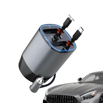 Rapid Incarcator de Masina 5 In 1 Smart Auto Încărcător de Telefon Mobil Cu Dual Retractabil Cabluri Auto Aromoterapie Difuzor LED Afișare Tensiune