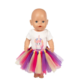 Colorat Rochie de Papusa Haine se Potrivesc 17 inch 43cm Haine Papusa Copil Născut Costum Pentru Copil Ziua de nastere Fistival Cadou