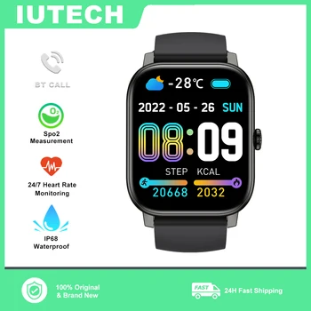 IUTECH P75 Ceas Inteligent 1.85 HD Touch de apelare Bluetooth rezistent la apa IPX8 Ceasuri Sport Pentru Femei, Bărbați Ceas Smartwatch