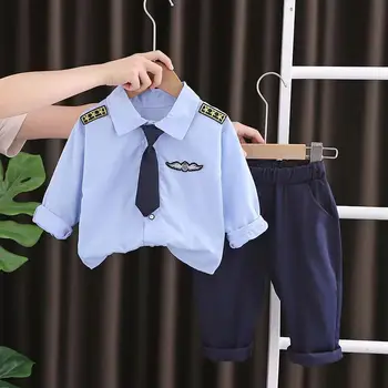 Băieții de Primavara Toamna Marina Set 2023 Nou Frumos pentru Copii Navy cu Maneci Lungi Set fata coreeană pantaloni copii seturi