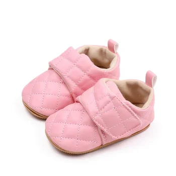 Piele PU Fetita Pantofi Model Geometric Talpă Moale Respirabil pat de Copil Nou-născut, Anti-Alunecare, Fată Copilul Pantofi Casual