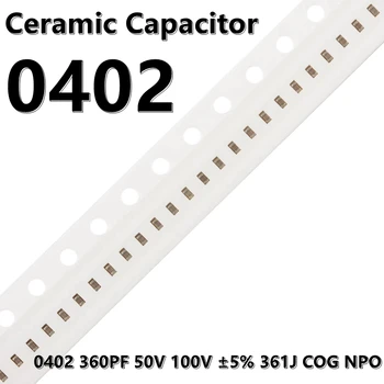 (100buc) 0402 360PF 50V 100V ±5% 361J COG NPO 1005 SMD Condensatoare Ceramice