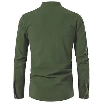 Culoare solidă Tricou Vintage-inspirat Barbati Slim Fit Topuri cu Stand Guler de Dantelă-up Detaliază pentru Casual Elegant Stand Guler