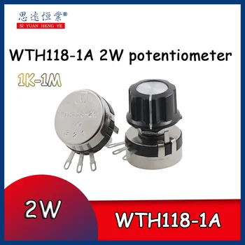 5PCS WTH118-1A 2W Potențiometru +A03 knob1K/2K2/4K7/10K/22K/47K/100K/470K/1M potențiometru