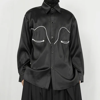 Yamamoto NDNBF Original negru camasa barbati cu mâneci lungi tricou 2023 nou întuneric nișă liber casual men ' s cămașă cu mâneci lungi de toamnă
