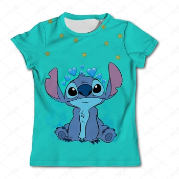 Noi Vara Copii Disney Stitch tricou Disney Stitch Tricou Disney Stitch Desene animate Anime Haine Casual Copil Fată Băiat de Top Tee