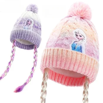 Kawaii Disney Frozen Elsa pentru Copii Tricotate Pălărie de Desene animate Drăguț, Cald Bun-căutarea de Lână Capac Fete Printesa Cadou Toamna Iarna Noi