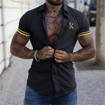Îmbrăcăminte pentru bărbați Sociale Tricouri de sex Masculin cu Maneci Scurte T-shirt 2023 Moda Poker K Imprimare Tricou Casual Topuri Largi Tricouri Barbati Camisas
