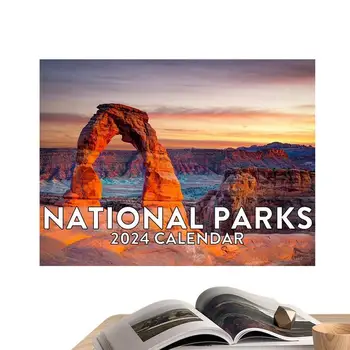 12 Luni Natura Calendar 2024 Parcuri Naționale Calendar de Perete Cadouri Lunar Calendar de Perete Cu Frumoase Pitorești Fotografii Ale Americii