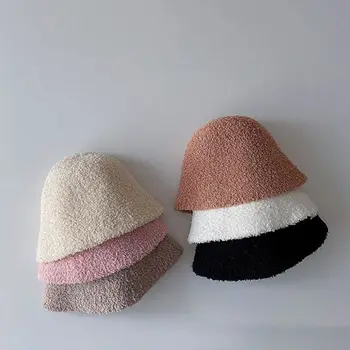 Toamna Iarna Cald Stil Preppy Copii Fete de Pescar Pălărie pentru Copii Accesorii Rotunde Capac Cupola Pentru 2-8 Ani