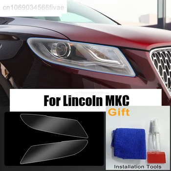 2 buc Masina TPU Faruri Folie de Protectie Tentă de Negru Transparent Fata Faruri Autocolant Pentru Lincoln MKC Auto Exterioare Accesorii