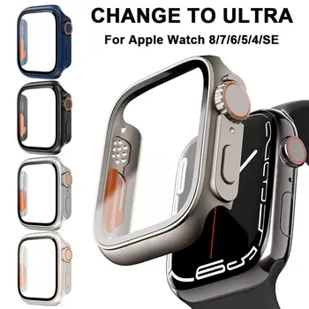 Schimbare la Ultra Pentru Apple Watch Caz, Capac Sticla 8 7 6 5 4 45/44/41/40mm Aspectul Upgrade la Ultra 49mm Cadru