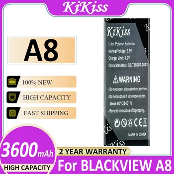KiKiss A8 Baterie Pentru Blackview A8 Negru Vedere 3600mAh Mare Capacitate de Înlocuire Telefon Mobil Bateria Litiu-Polimer