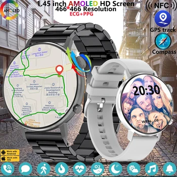 Track GPS NFC, Busola Smartwatch BĂRBAȚI ECG+PPG perioadă de 24 de ore de Monitorizare a Sănătății pentru femei Dublu BT Call AI Voce Asistent Sport Ceas Inteligent