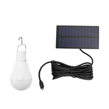 Portabil Solare LED Lumina 15W Bec LED Lampa USB Reîncărcabilă Alimentat de energie Solară în aer liber/Interioară Călătorie Camping Gradina Lumina de Promovare