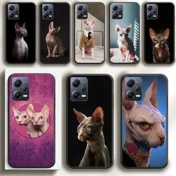 Sfinxul Sfinxul Pisica fara par la Telefon Caz Acoperire Pentru Xiaomi Redmi Note 8 9 10 11 12 13 Pro Plus TPU Moale Negru