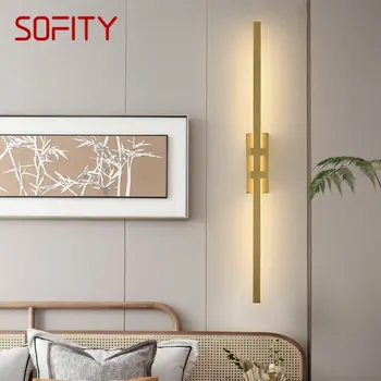 SOFITY Moderne Alamă Lampă de Perete LED 3 Culori de Epocă de Creație Tranșee Lumina pentru Casa Hotel Living Decorul Camerei