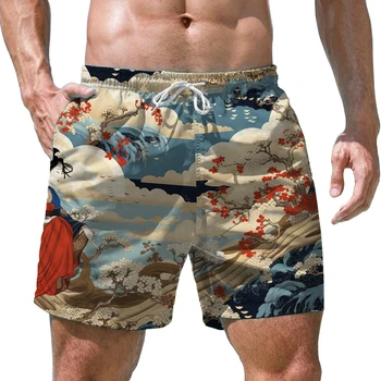 Vară Nouă Bărbați pantaloni Scurți Valurile Mării 3D Imprimate Barbati pantaloni Scurti Casual de Vacanta Stil pentru Bărbați pantaloni Scurți de Moda Tendință de Slăbit pentru bărbați Shorts pentru Bărbați