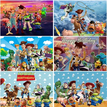 Disney Toy Story Fundaluri Băieți Fericit Ziua De Naștere Petrecere Copil De Dus Fotografie Fundaluri Decorare Fotografie Banner Studio Elemente De Recuzită