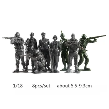 1/18 4D Asambla Soldat Dest Forța Armatei germane din Plastic Model Kit de 9cm mai Multe Tipuri de Jucarie pentru Copii 8pcs/set