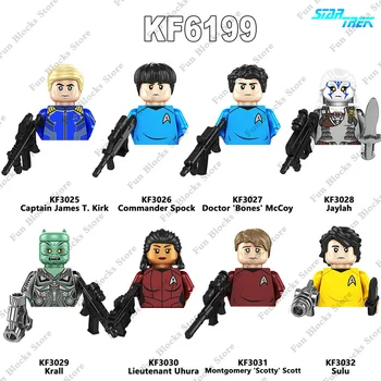 Hot-Film Star Trek Blocuri Mini Figurina James Tiberius Kirk, Spock, Hikaru Sulu Model Clasic Păpuși Jucarii Pentru Copii Cadouri