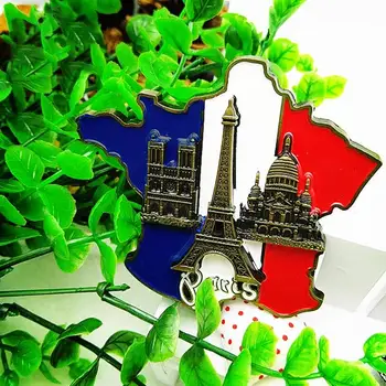 Franța Hartă Frigider Autocolant Europa Suveniruri Turistice Inovatoare 3D Rășină Catedrala Notre-Dame De Paris Franța EiffelTower
