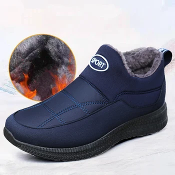 Pantofi Pentru Bărbați Impermeabil de Iarna Zapada Ghete Barbati Adidasi Ușor pentru Bărbați Pantofi de Lucru Plus Dimensiune Aluneca Pe Glezna Cizme Încălțăminte