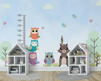 beibehang Personalizate matasoasa 3d tapet Nordic simplu animal de măsurare înălțime camera copiilor fundal gazete de perete decor acasă