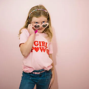 Copii Topuri Casual Haine tricouri Pentru Fete Putere Fata de Copii Tricouri de Vara cu Maneci Scurte de Moda de sex Feminin Tee Shirt Toddler