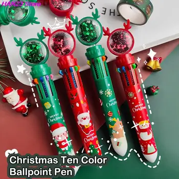 10 Culori de Crăciun Elan Gel Stilou Drăguț Kawaii Pix Multicolor Stilou Pentru Copii Scoala de Scris, Consumabile de Papetărie de Birou 1 BUC