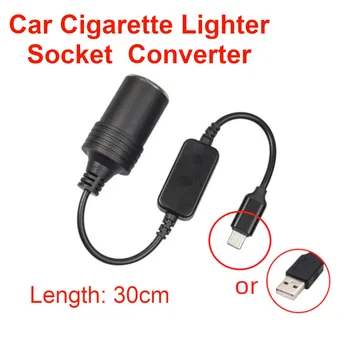 Priza de Brichetă auto de sex Feminin Convertor USB Tip-C PD Adaptor de Cablu pentru Auto 12V Alimentat Dispozitive GPS DVR