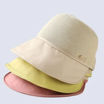Plaja cap cap mare mozaic găleată pălărie femei vara 2023 nou de protecție solară capac bazin mare refuz de protecție solară pălării de paie