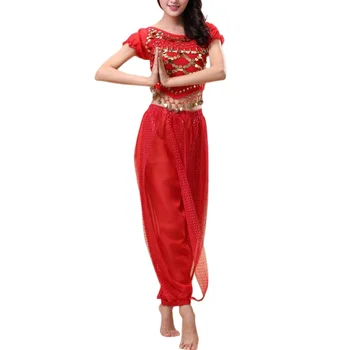 Indian Burtă De Dans Pantaloni De Dans Înapoi Top Set Costum La Modă
