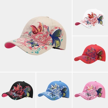 1 BUC Nou Stil coreean Paiete Brodate Fluture Brodat Șapcă de Baseball Mareea Moda Pălărie de sex Feminin Capac