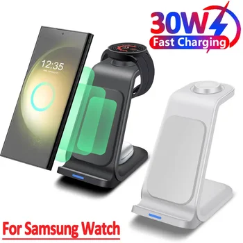 30W 3 in 1 Încărcător Wireless Stand pentru iPhone 15 14 13 12 Samsung Galaxy Apple Watch 7 8 9 Airpods Pro Rapid de Încărcare Stație de Andocare