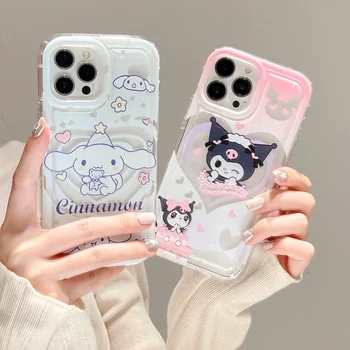 Sanrio Kuromi cinnamoroll funda roz Desene animate Transparent Cazul în care Telefonul Pentru iPhone 15 14 13 12 11 Pro Max Xr 8 14 Plus Caz Acoperi Drăguț