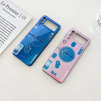 2in1 Bling Lucios aparat de Fotografiat Telefon Caz Pentru Samsung Galaxy Z Fold 3 2 Flip3 Blu Ray Titularul Sclipici Ultra-Subțire TPU Moale Capacul din Spate