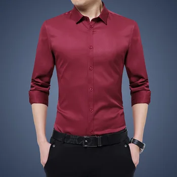 2022 Primăvara anului Nou Brand Bărbați Cămașă de Afaceri Formale Culoare Solidă Maneca Lunga Tricouri de sex Masculin Clasic Moda Haine Patru Sezoane de Sus