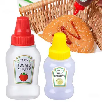 Mini Condiment Strângeți Sticla De Desene Animate De Plastic De Tomate, Miere, Condiment Recipient Cutie De Prânz Accesorii De Bucătărie De Sticlă De Sos
