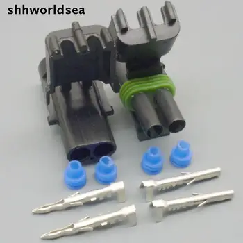 shhworldsea 2 Pin 2,5 mm Conectorul Electric de sex Masculin de sex Feminin Plug Motocicleta Injector Socket 12010973 12015792 Pentru GM