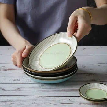 Nou Stil Japonez Design Simplu 16.3 Cm Ceramice Disc Multi-scop Vas de mică adâncime Vas de uz Casnic arătos Tacamuri din Ceramică