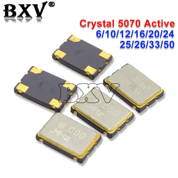 5PCS Active Oscilator cu Cristal 5070 SMD OSC 6Mhz 10Mhz 12Mhz 16Mhz 20Mhz 24Mhz 25Mhz 33Mhz 50Mhz 7050 5*7 Noi Oscilator de Cristal
