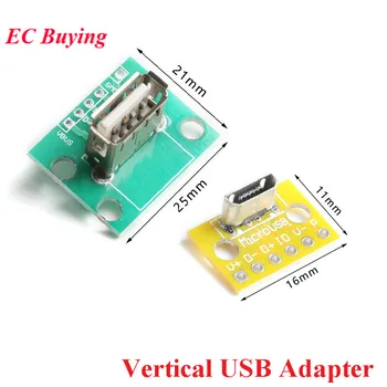 Vertical USB MiCroUSB Micro USB 2.0 de sex Feminin Cap Un Conector 2.54 mm PCB Convertor Adaptor Breakout Test de Bord 180 de Grade Vertical