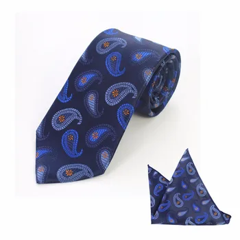 2017 Nou Design Bărbați Cravată Set Clasic 8cm Cravată, batistă de Buzunar Set Carouri Paisley Gradient de Cravată Pentru Bărbați Batistă Costum de Nunta