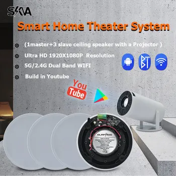 Sistem Home Theater WiFi Rezoluție HD Proiectoare 4inch Fara rama Coaxial Stereo Bluetoot0h de Boxe de Tavan Electronice de larg Consum
